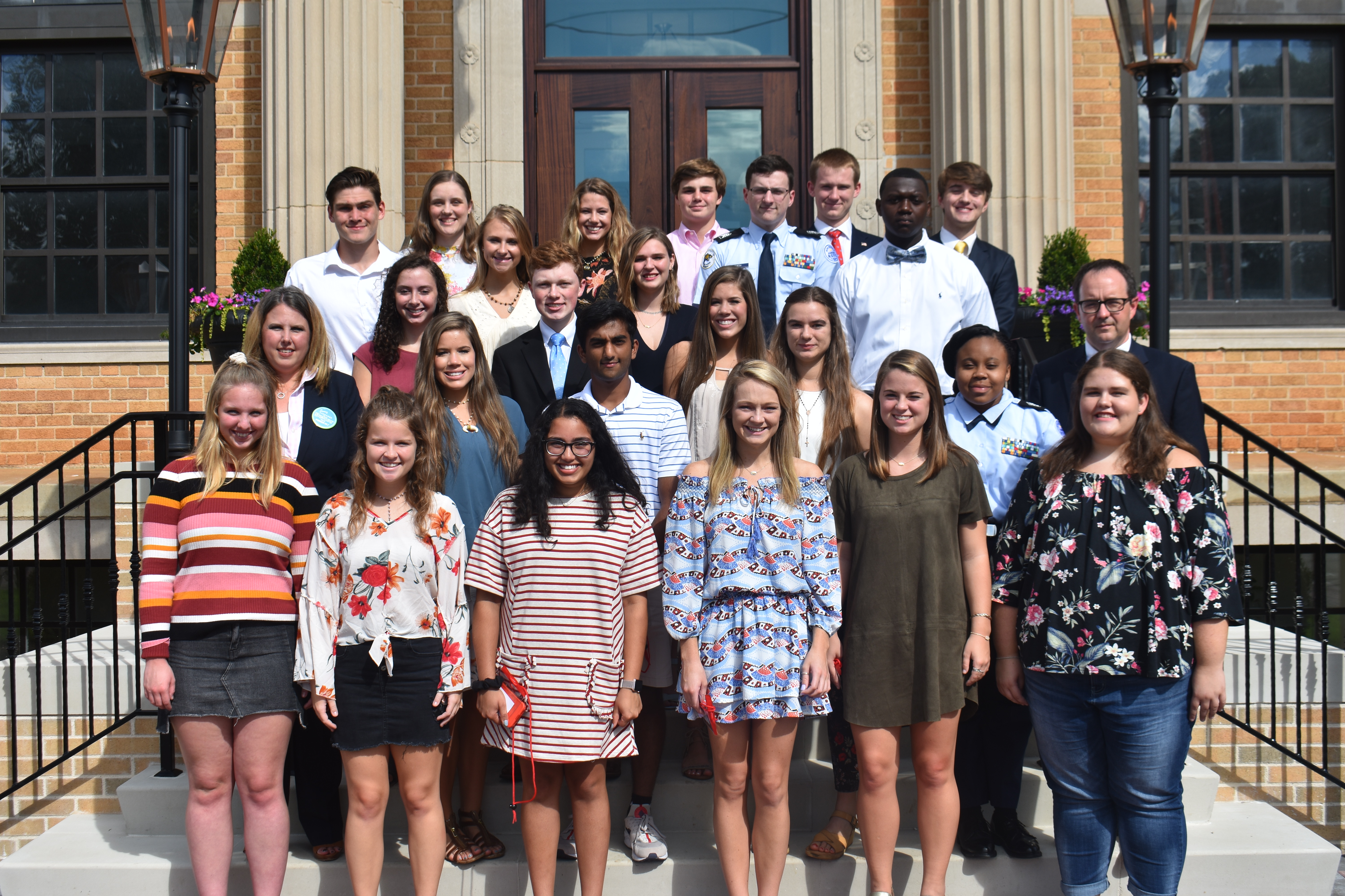 LaGrange Youth Council Group Photo, pictured outside on the steps of the City of LaGrange, Georgia - City Hall bldg